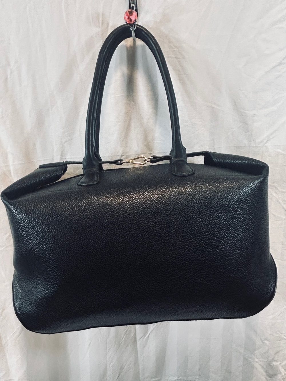 a new day Black Pebbled Tote Satchel Handbag